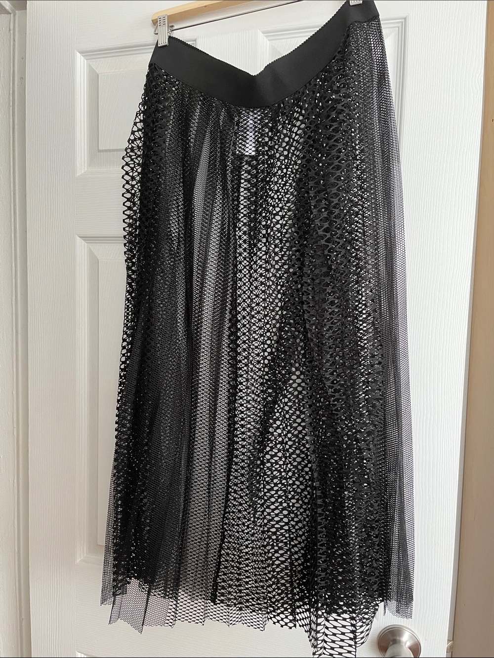 Wolford Black Mesh Maxi Skirt size L